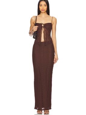 Lali Maxi Skirt Set in Brown